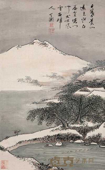 吴灏 雪景山水 立轴 55×34cm